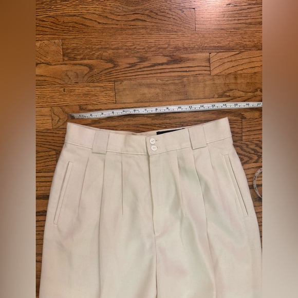 Vintage 100% wool Cream Pleated Pants size 6 - Picture 2 of 7